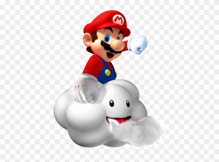 Clipart Clouds Super Mario - Super Mario Riding Cloud - Png Download