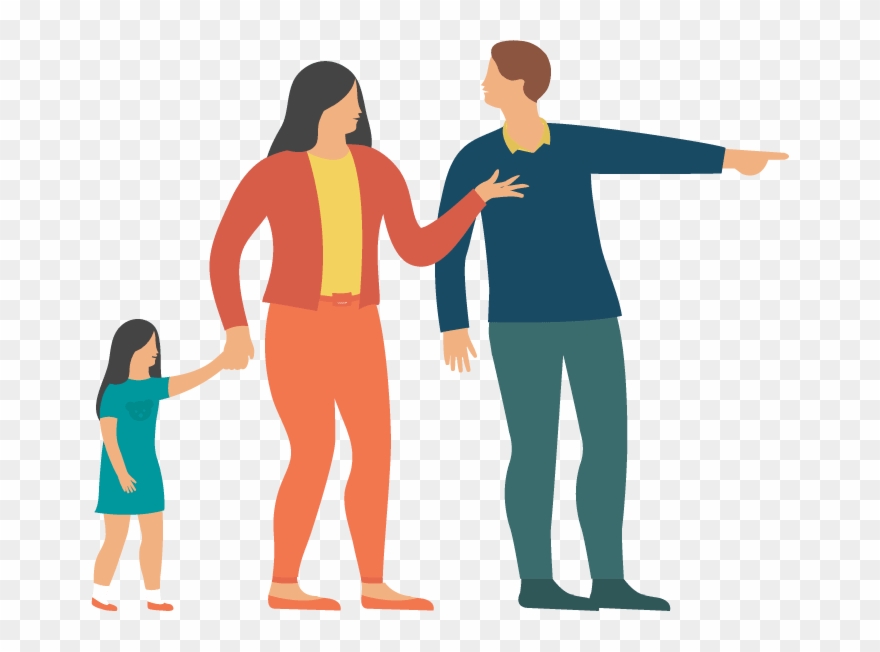 Mom And Daughter Asking Directions - Asking For Directions Clipart - Png Download
