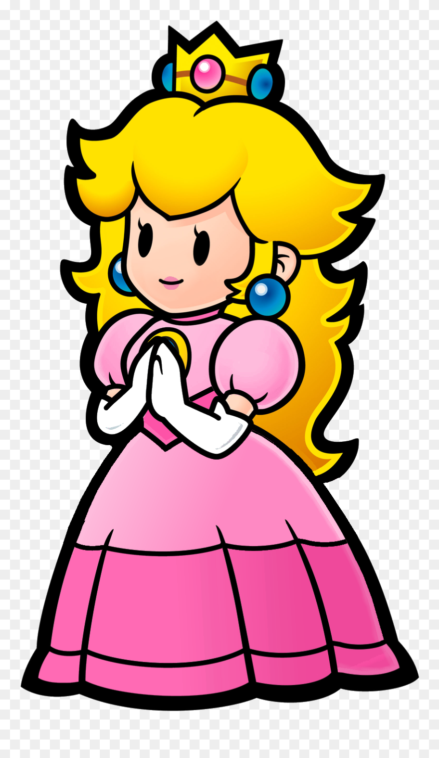 Super Paper Classic Princess - Paper Mario Sticker Star Peach Clipart