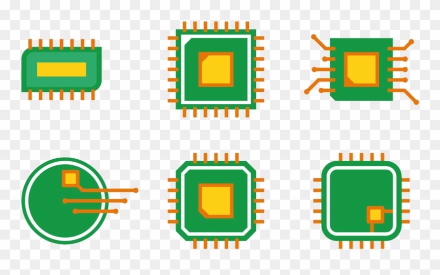 Circuit Cartoon Png - Micro Chips Vector Clipart