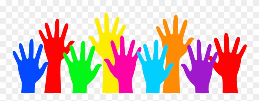 Colorful Vernon School Pta - Volunteer Hands Transparent Background Clipart