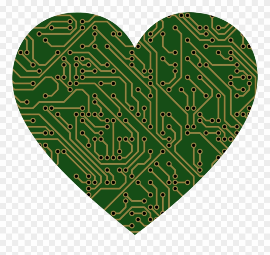 Printed Circuit Boards Electronic Circuit Electrical - Circuit Board Heart Png Clipart