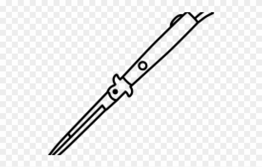 Drawn Knife Stiletto - Line Art Clipart