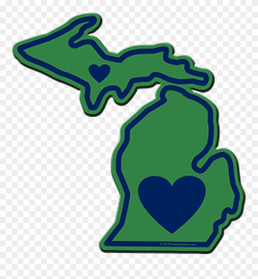 Heart In Michigan Sticker - Heartsticker.com Heart In Michigan Sticker Clipart