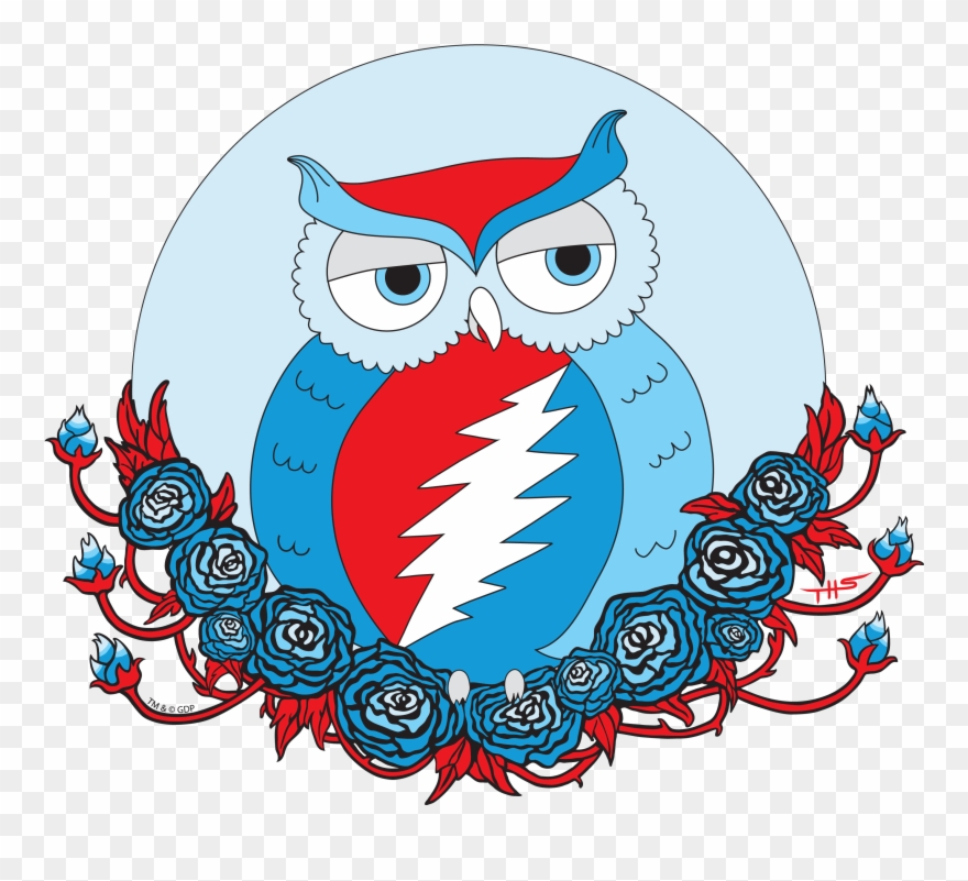 Little Grateful - Steal Your Face Owl Clipart