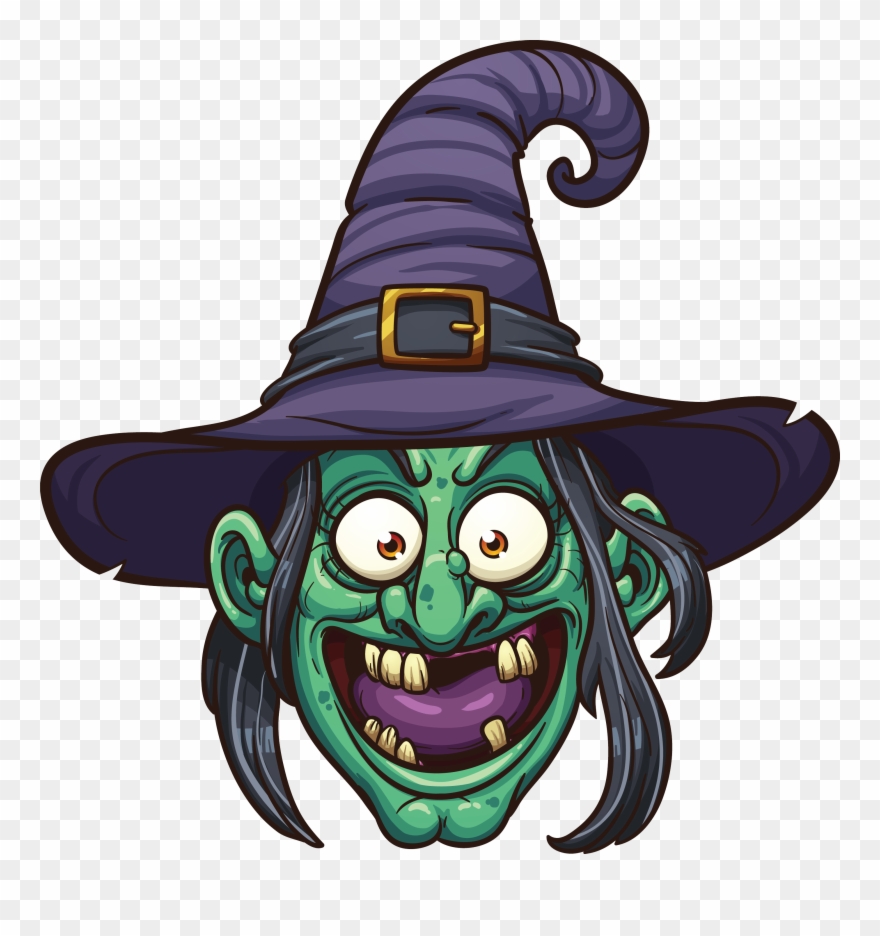 Witch Face Png - Halloween Witch Cartoon Face Clipart