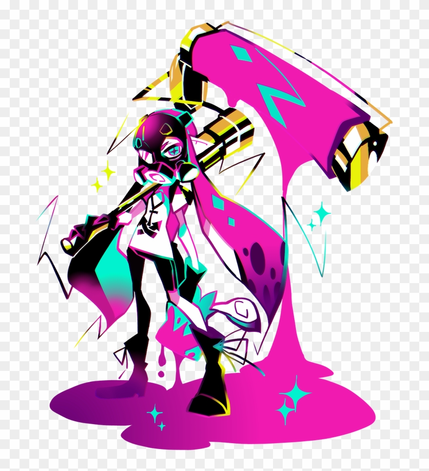 Anatomy/colors Nerd Art, Amakusa, Game Art, Videogames, - Inkling With Roller Clipart