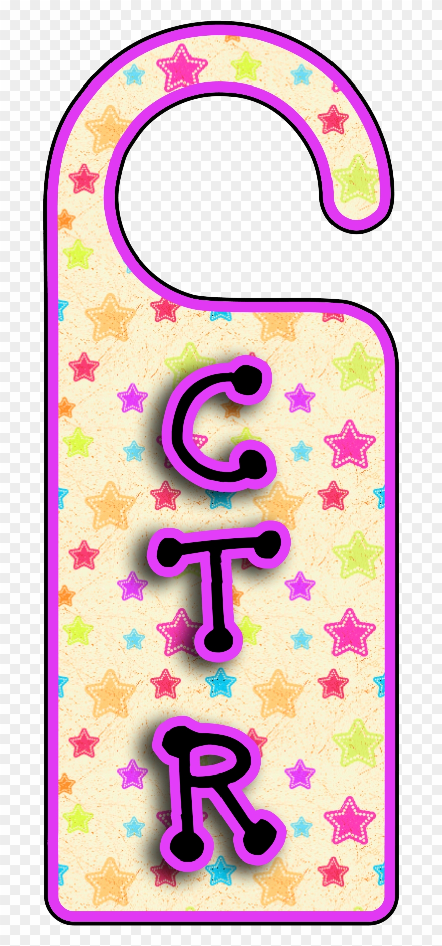 Ctr Door Knobs / Door Hangers - Cute Stars Clipart