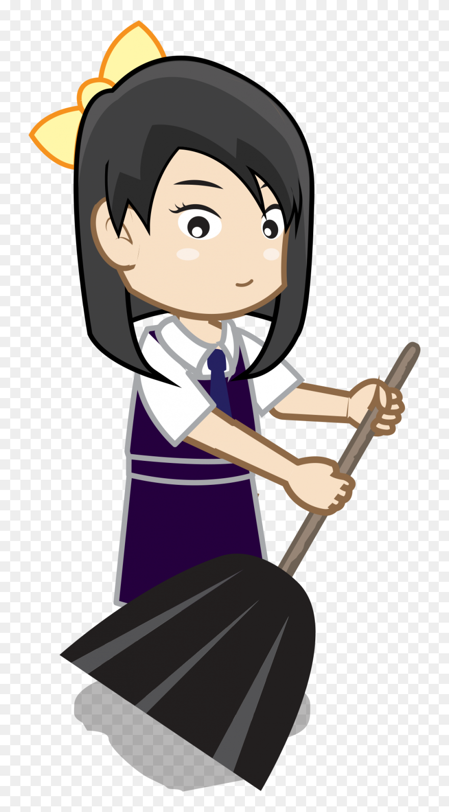 Hallway Clipart Murid - Kartun Menyapu Sampah - Png Download