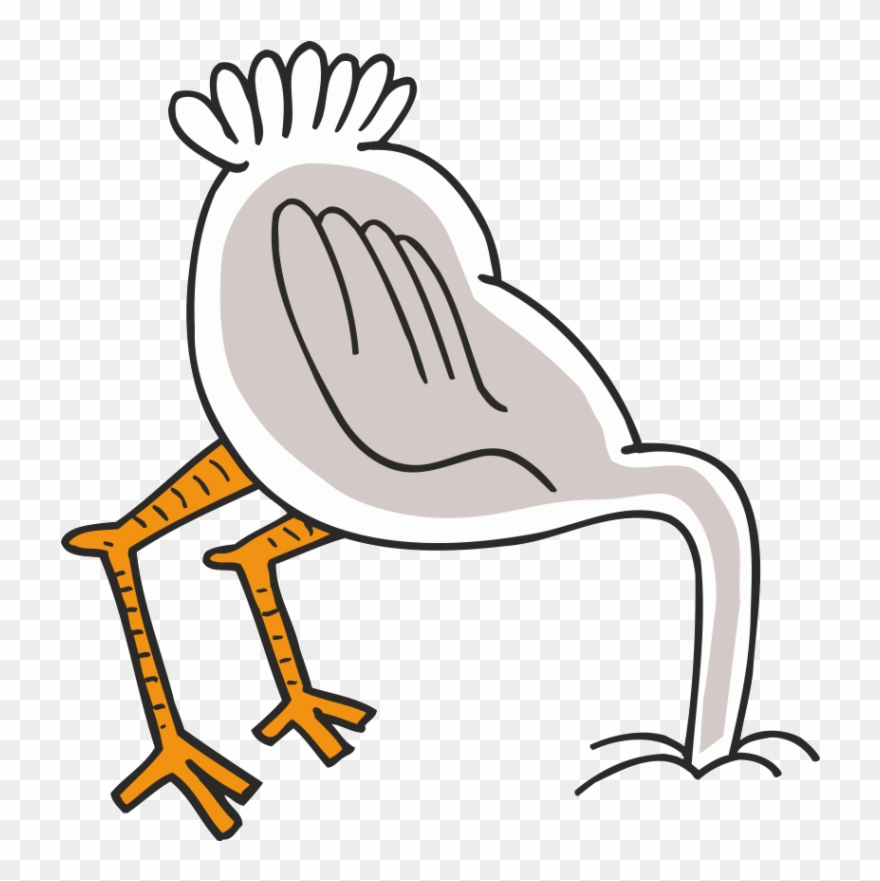 With Head In Clip Art Crazywidow Info - Cartoon Ostrich With Head In The Sand Transparent - Png Download