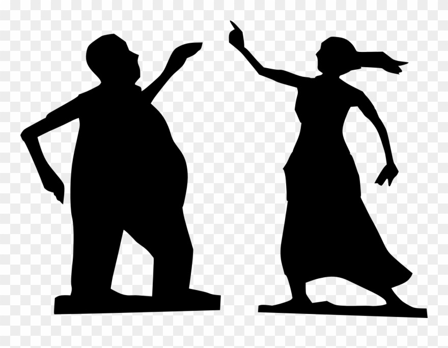 Dance Man Silhouette Woman Dancing - Fat Human Silhouette Png Clipart