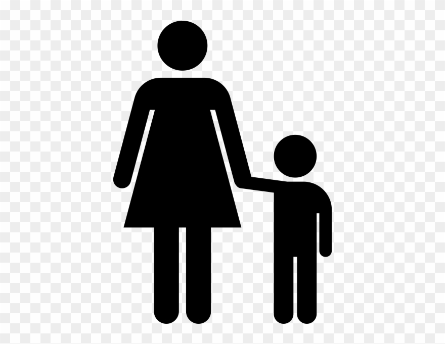 Mother Holding Son Rubber Stamp - Bellydance Joke Clipart