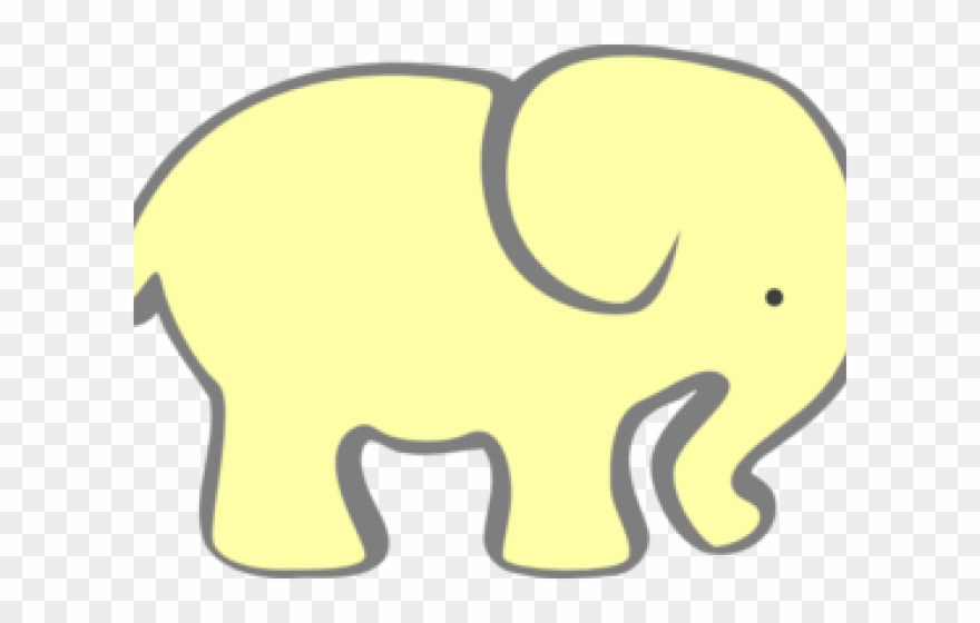 Larger Clipart Gray Yellow Elephant - Clip Art - Png Download