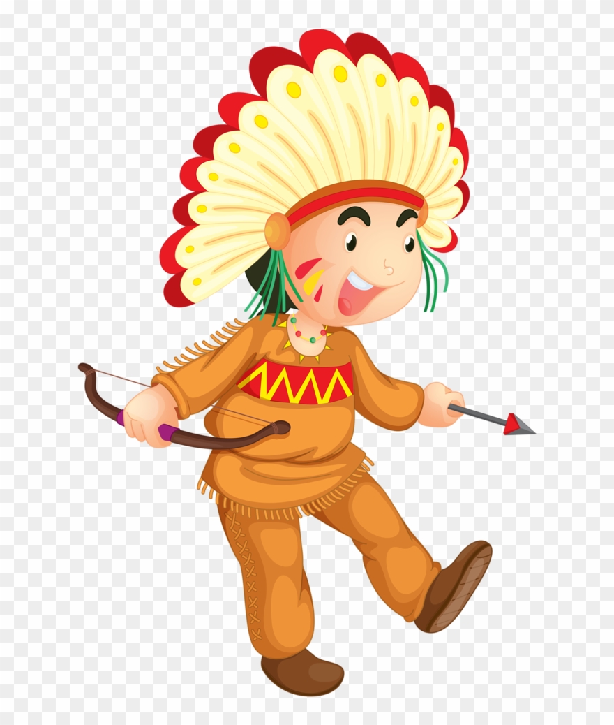 Indian Clipart Saints - Native American Indian Boy Cartoon - Png Download