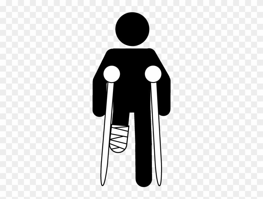 Amputation - Stick Man Broken Leg Clipart