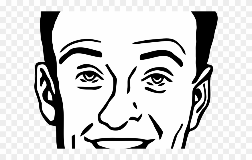 Creepy Clipart Smile Man - Face Smiling Clipart Black And White - Png Download