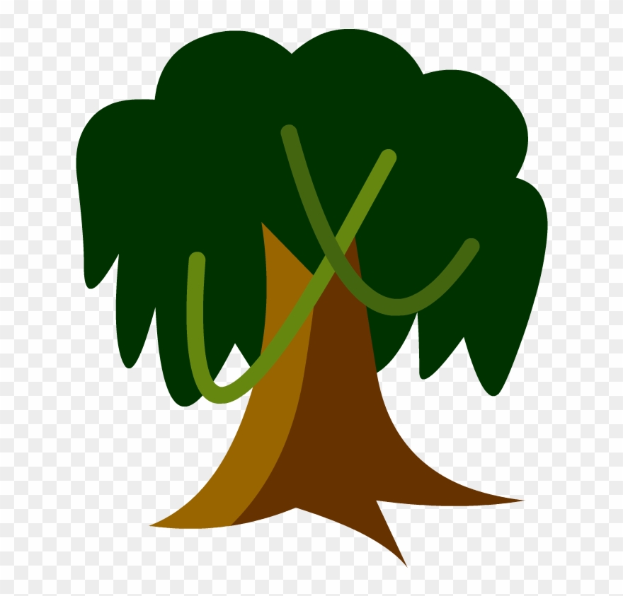 Tree In A Tropical Rainforest Cartoon Clipart