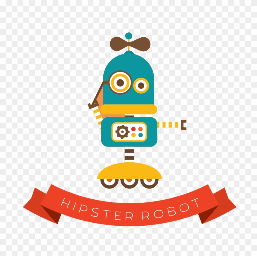 Vector Robotics Hipster Clipart Stock - Vector Graphics - Png Download