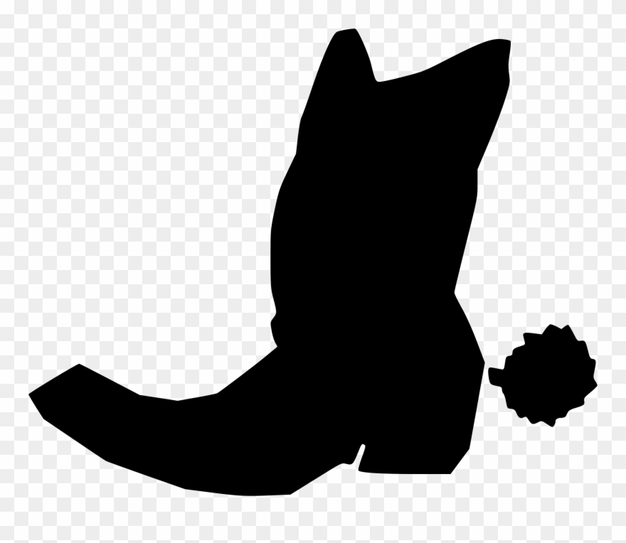 Big Image - Cowboy Boot Silhouette Png Clipart