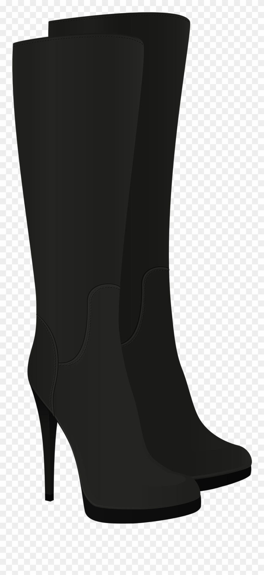 Black Western Boots Clipart - Ladies Boots Clip Art - Png Download