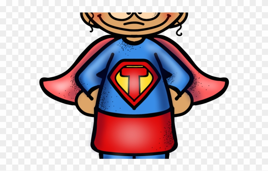 Super Girl Clipart Superteacher - Teacher Cartoon Hero - Png Download