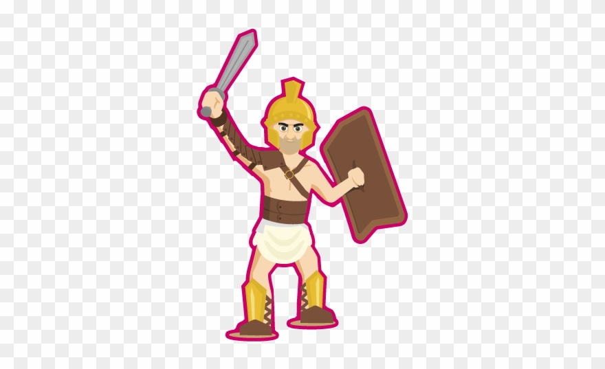 Gladiator Clipart Roman Person - Cartoon - Png Download