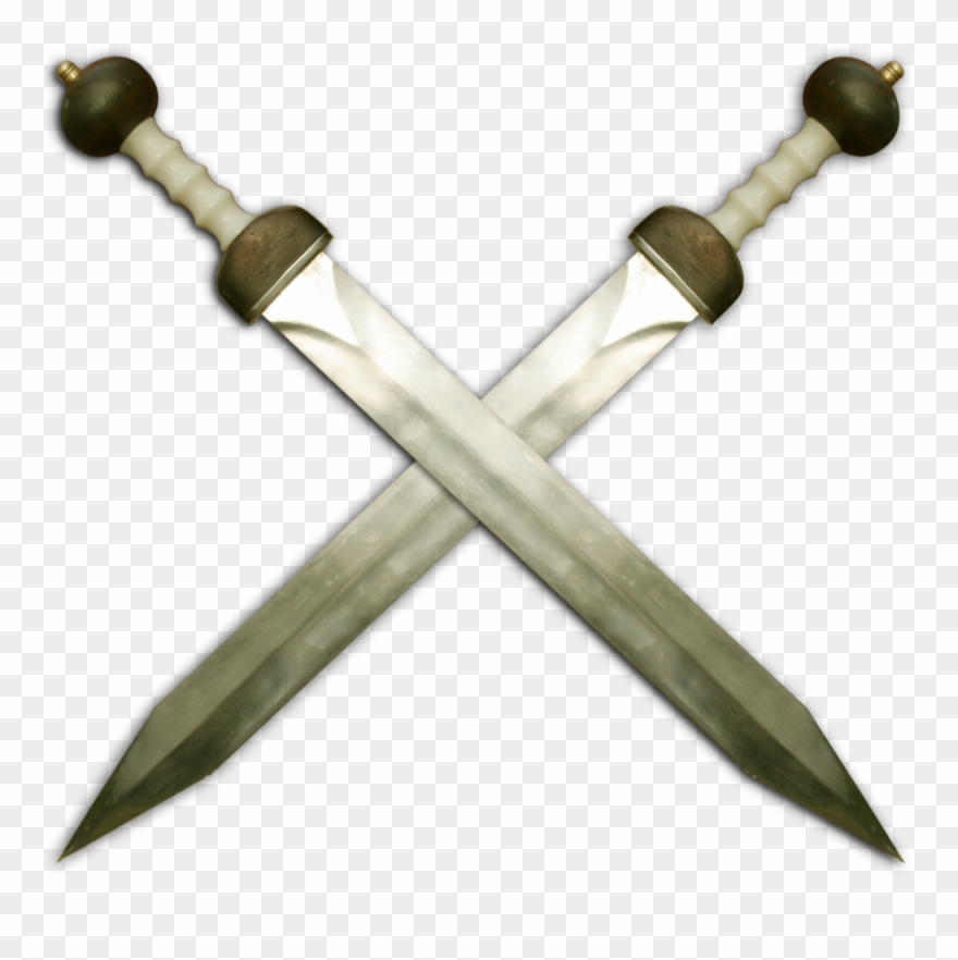 Crossed Gladius Clipart Gladius Gladiator Sword - Crossed Gladius - Png Download