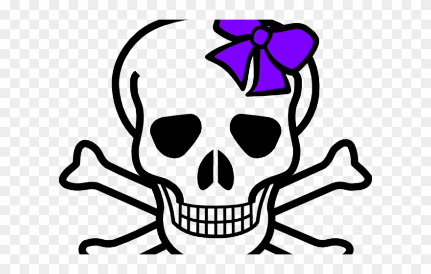 Skeleton Head Clipart Bow - Skull And Crossbones Throw Blanket - Png Download