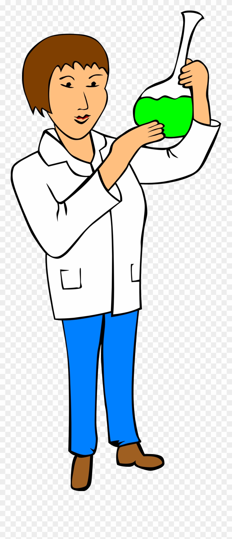 Scientist Lady Frames Illustrations - Clipart Of A Chemist - Png Download