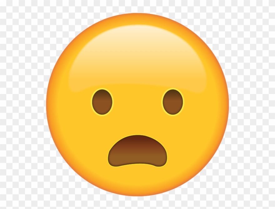 When You're Too Dismayed To Speak, This Frowning, Shocked - Open Mouth Emoji Png Clipart