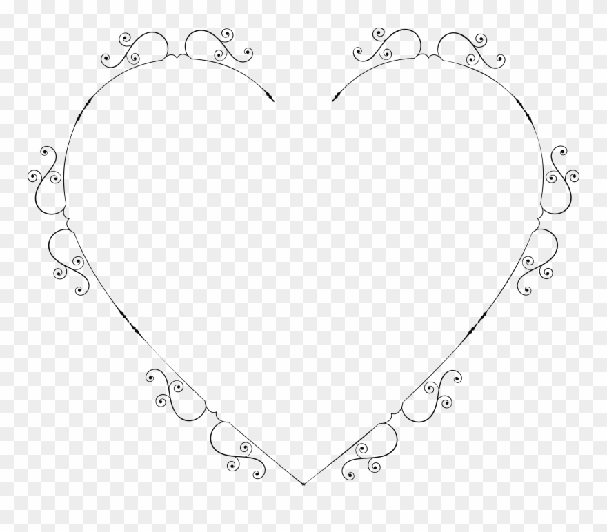 Free Clipart Of A Heart Swirl Frame - Swirl Heart Frame - Png Download