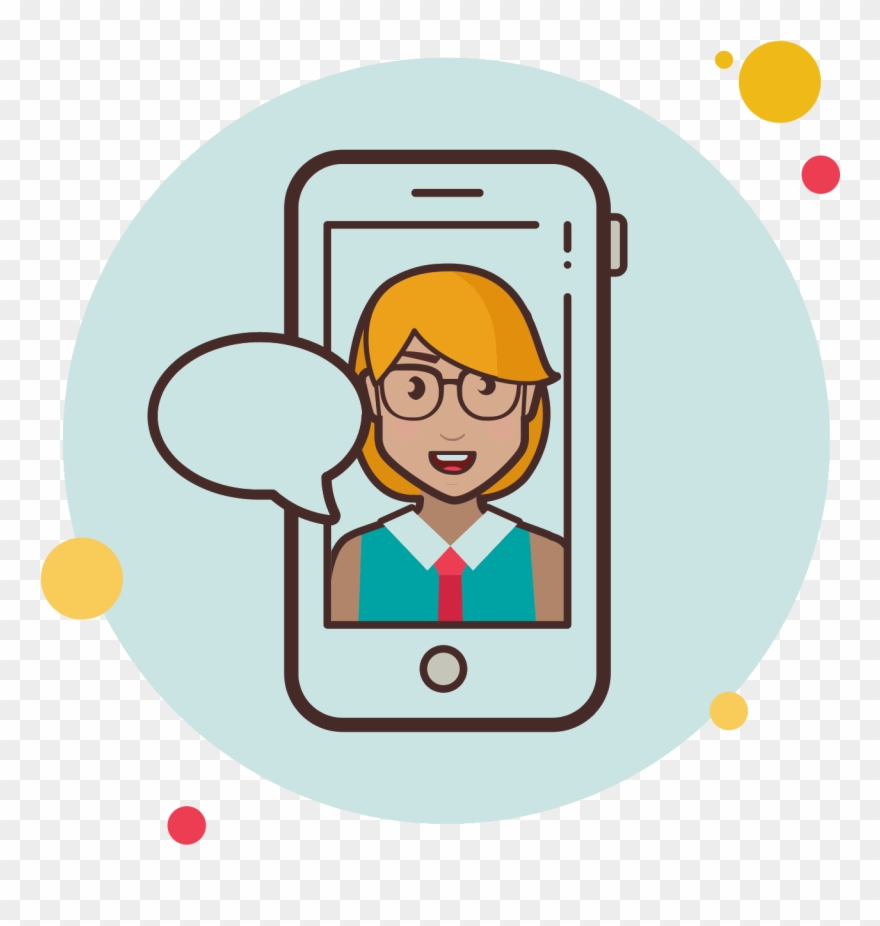 Short Blond Girl Messaging Icon - Llamada Telefonica Png Clipart