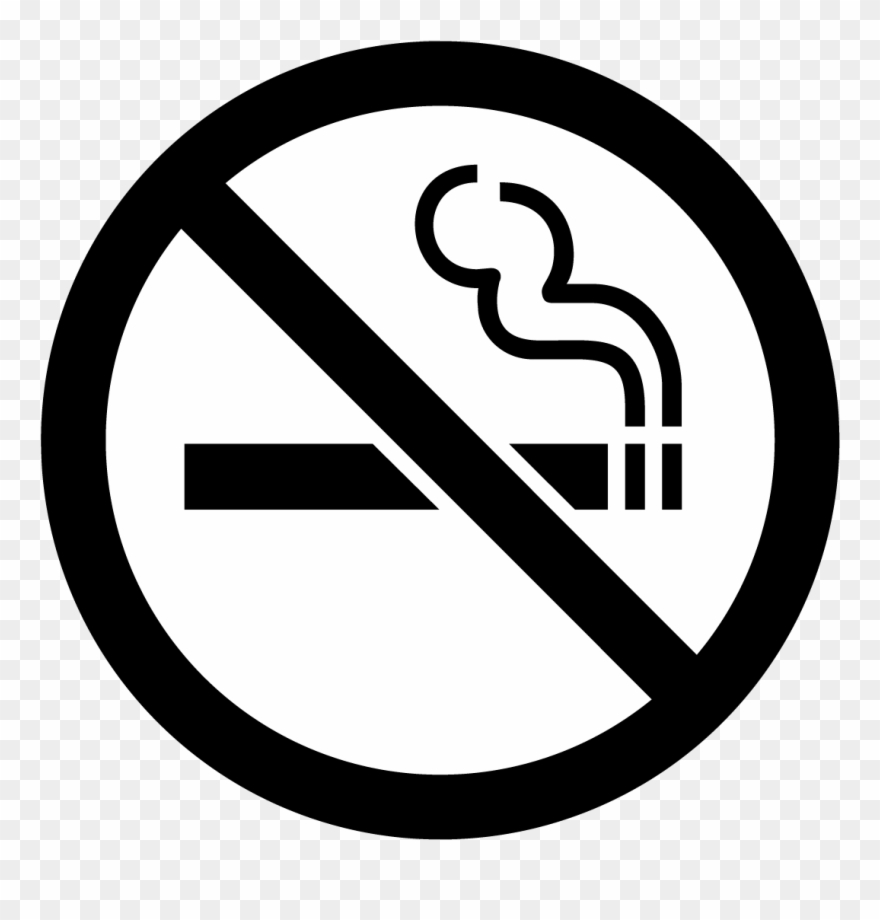 Cigarettes Vector Black And White - No Smoking Here Sign Clipart