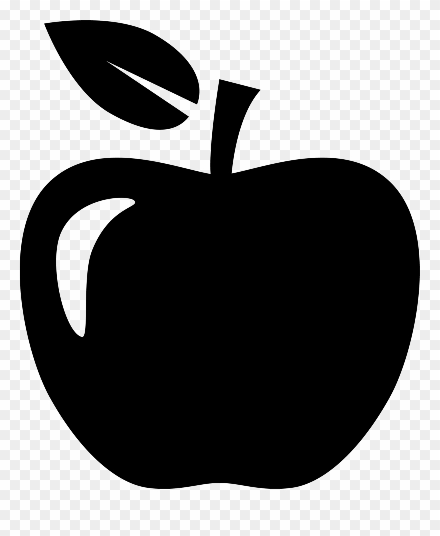 Apple Clipart - Teacher Apple Clipart Black And White - Png Download