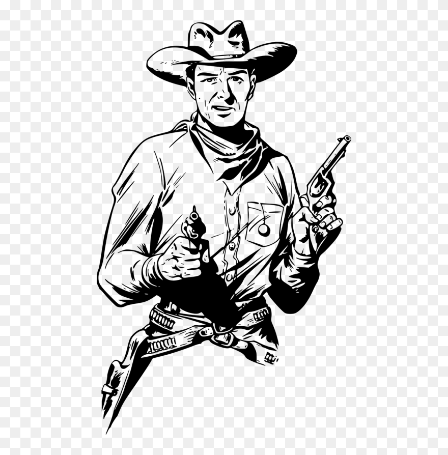 Cowboy In Comic Ad - Cowboy Png Clipart