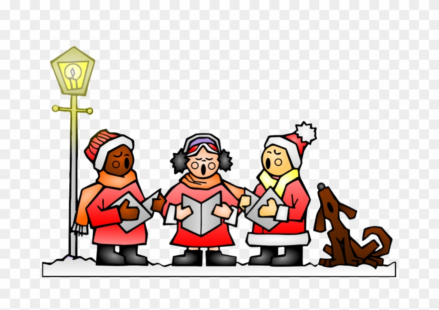 Clip Library Christmas Carolers In Red - Christmas Caroling - Png Download