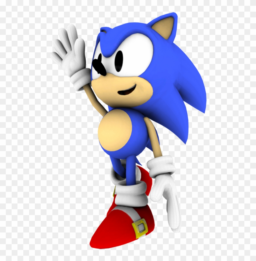 3d Classic Sonic The Hedgehog Waving - Sonic The Hedgehog Waving Clipart