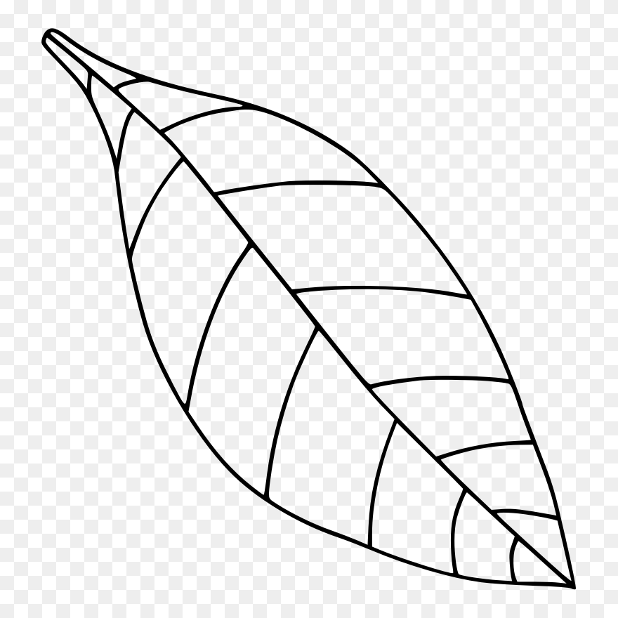 Computer Icons Drawing Black And White Leaf Coloring - Black And White Leaf Clip Art - Png Download