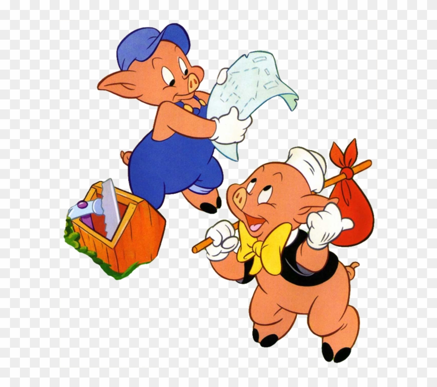 Los Tres Chanchitos Ilustraciones Canciones Infantiles - Three Little Pigs Png Clipart