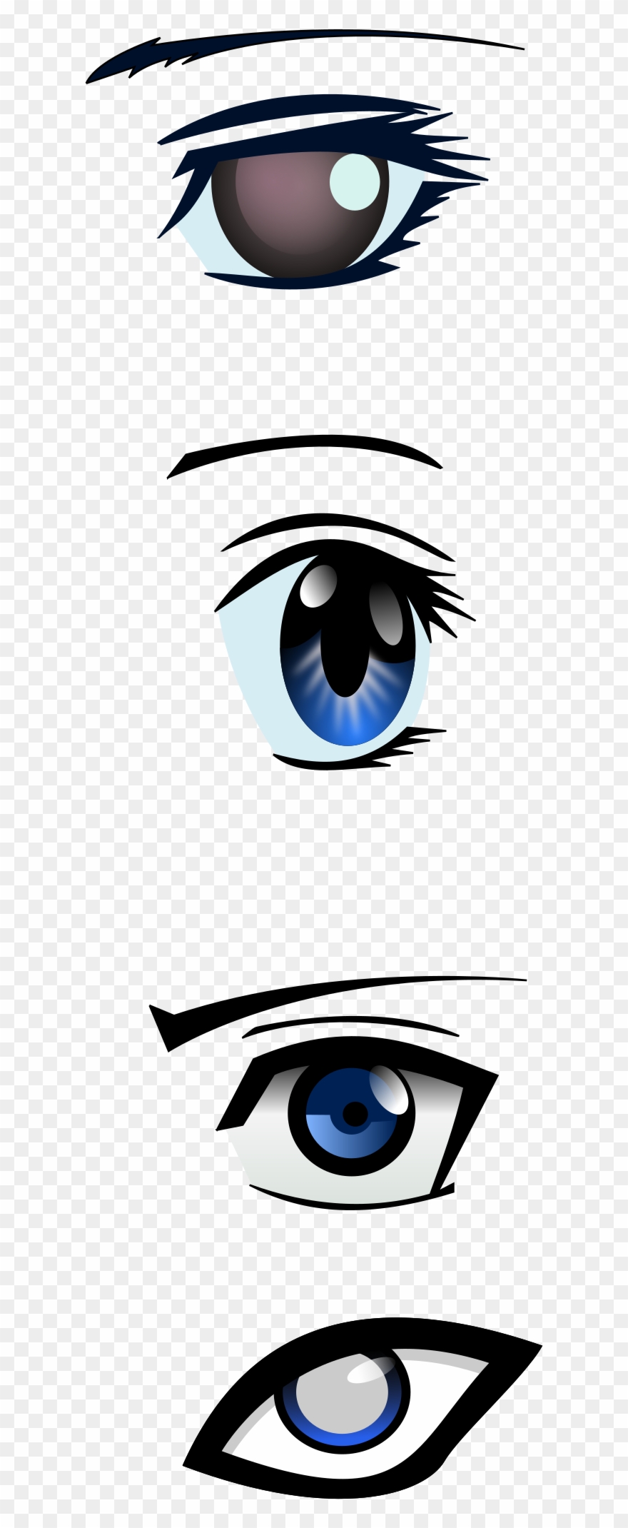 Vector - Anime Male Eyes Vector Clipart