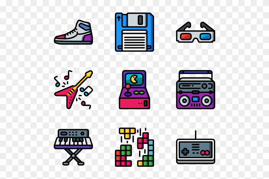 Eighties - Technology Cartoon Icon Png Clipart