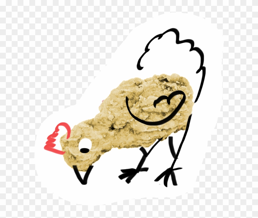 An Outline Of A Chicken Is Drawn Over A Picture Of - Chicken As Food Clipart