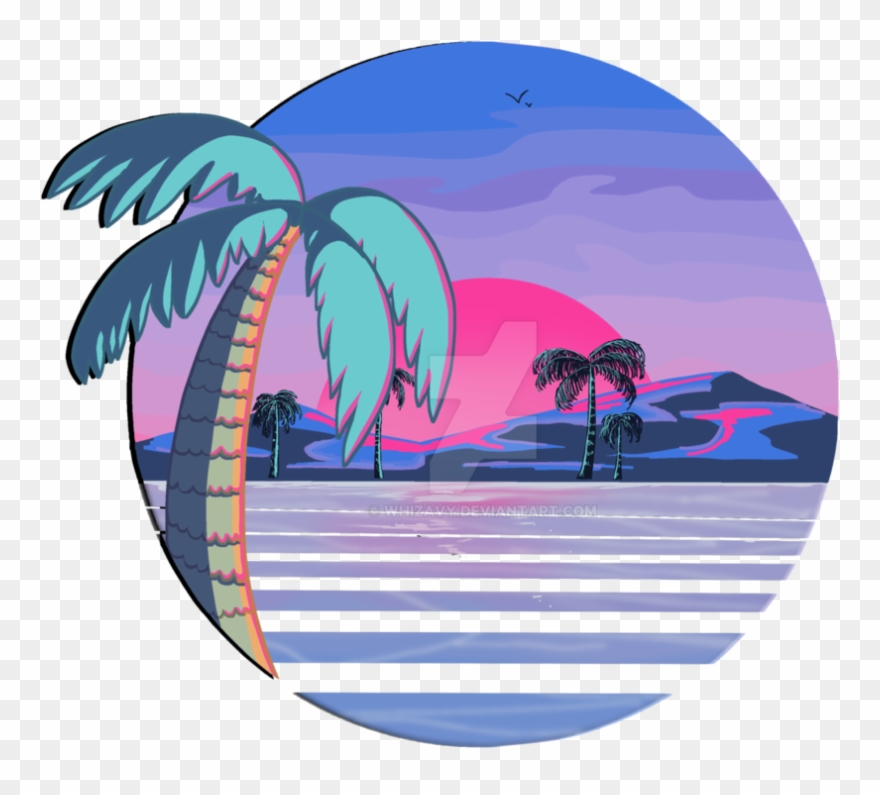 Png Freeuse Download 80s Vector Vaporwave - Beach Vaporwave Png Clipart