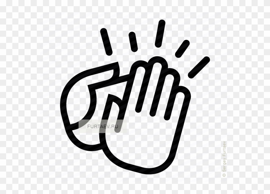 Vector Icon Of Clapping Hands With Motion Lines Around - Vector Graphics Clipart