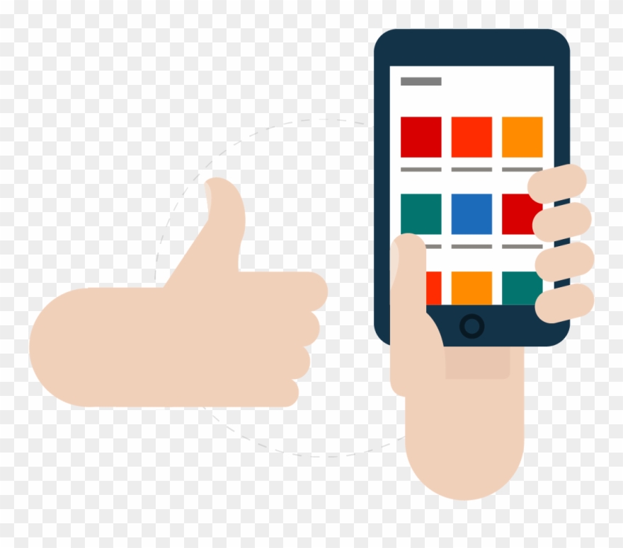 Flowsparks - Uni-learning - Smartphone On Hand Cartoon Png Clipart