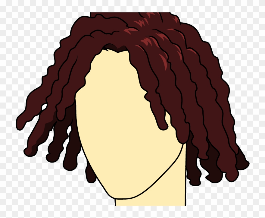 How To Draw Male Hairstyle - Cartoon With Dreads Transparent Clipart