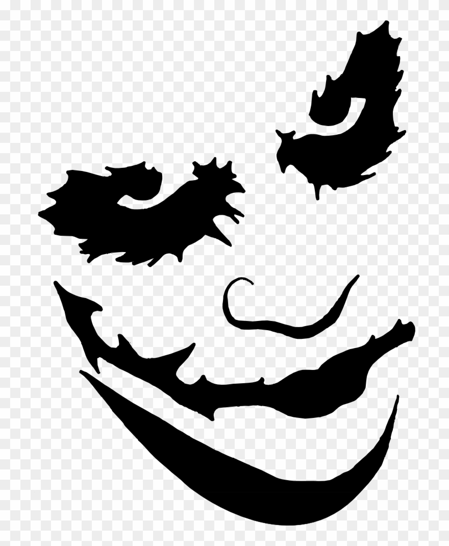 Joker Face Paint Png Transparent Stock - Pumpkin Carving Templates Joker Clipart