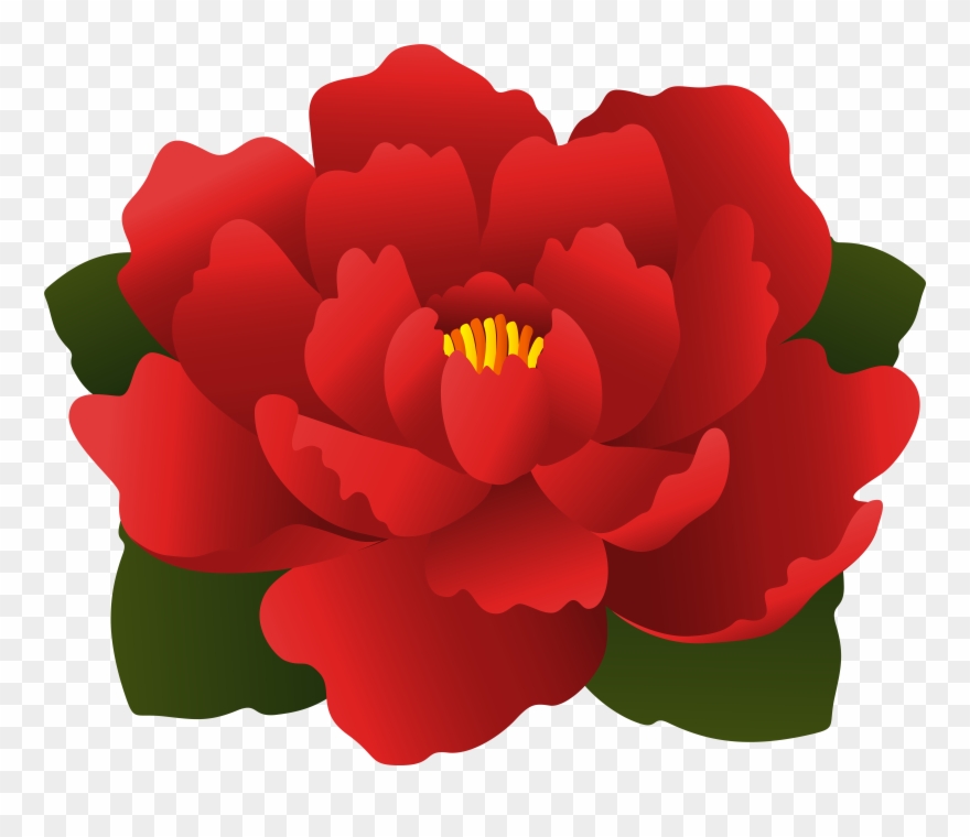 Red Flower Transparent Clip Art - Png Download