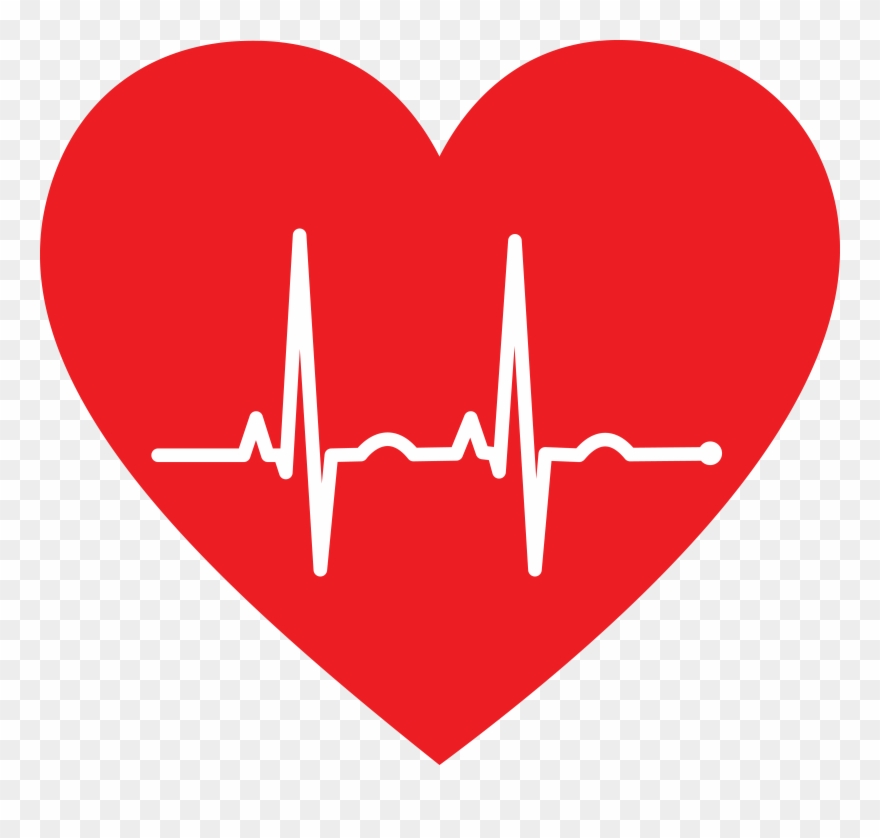 Free Clipart Of A Heart With An Ekg - Heart With Ekg Line - Png Download