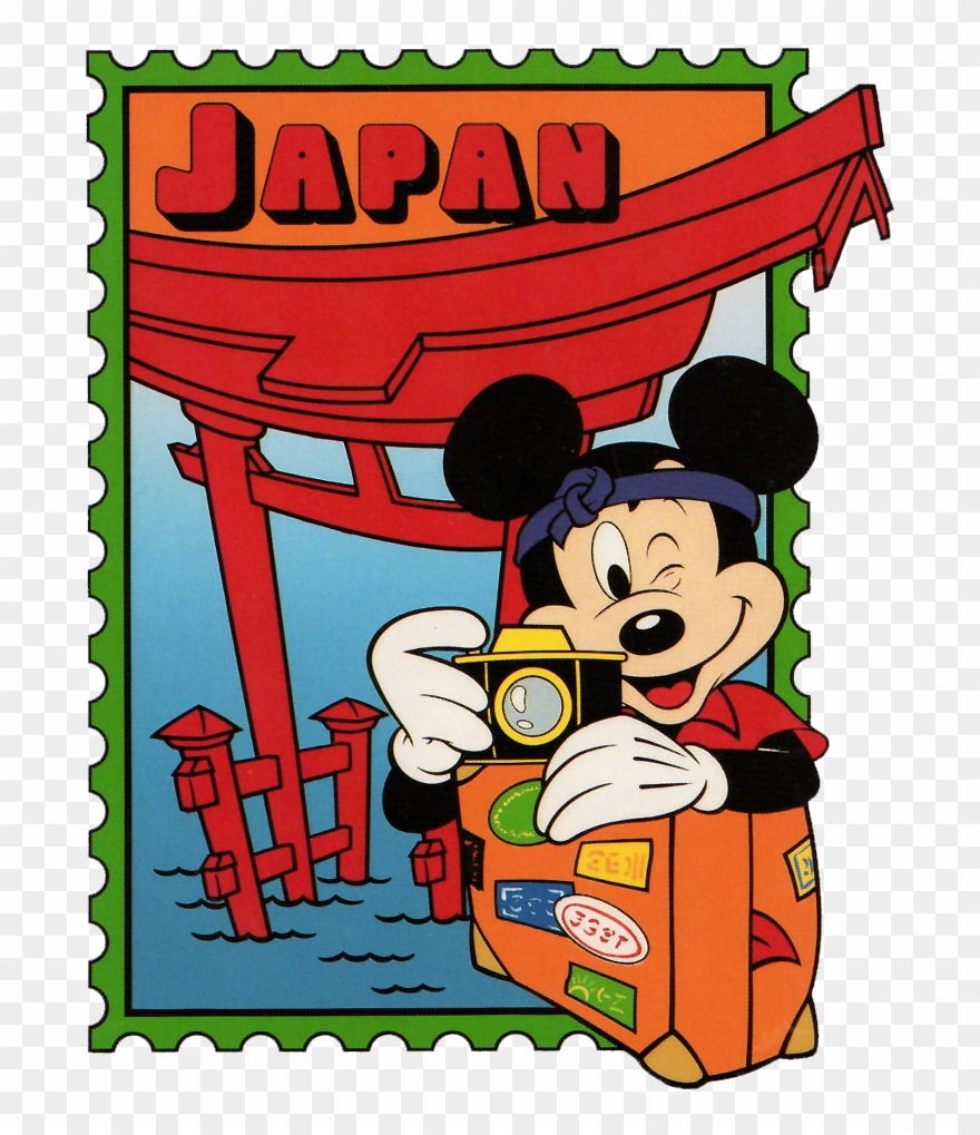 Japanese Clipart Mickey - Mickey Japan Stamp - Png Download